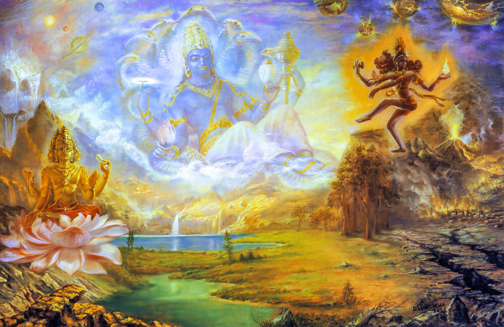 Demigods in the Heavenly Planets Including Brahma, Shiva and Vishnu