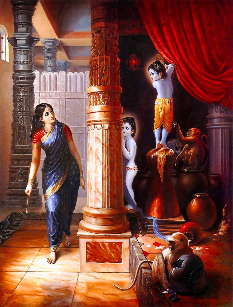 Krishna and Balarama Steal Butter From the Gopis