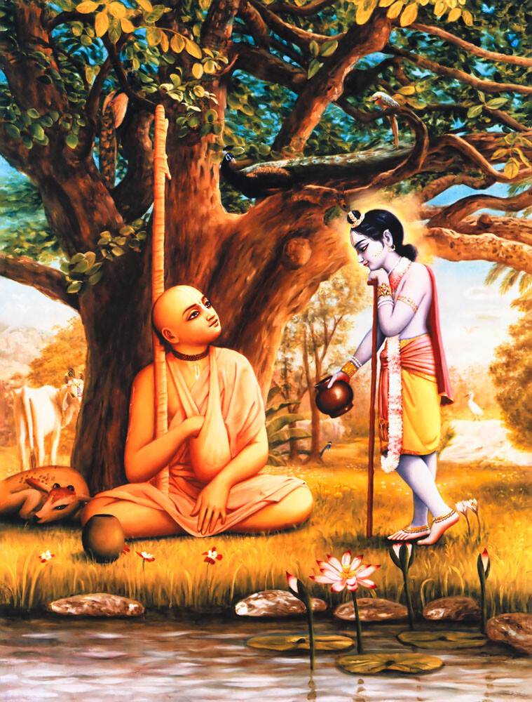 Madhavendra Puri Meets Krishna as a Cowherd Boy in Vrindavan
