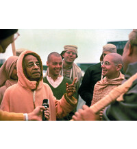 Prabhupada and Disciples on Morning Walk