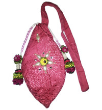 Deluxe Bead Bag - Decorated Both Sides with Pearls, Gems and Flowers