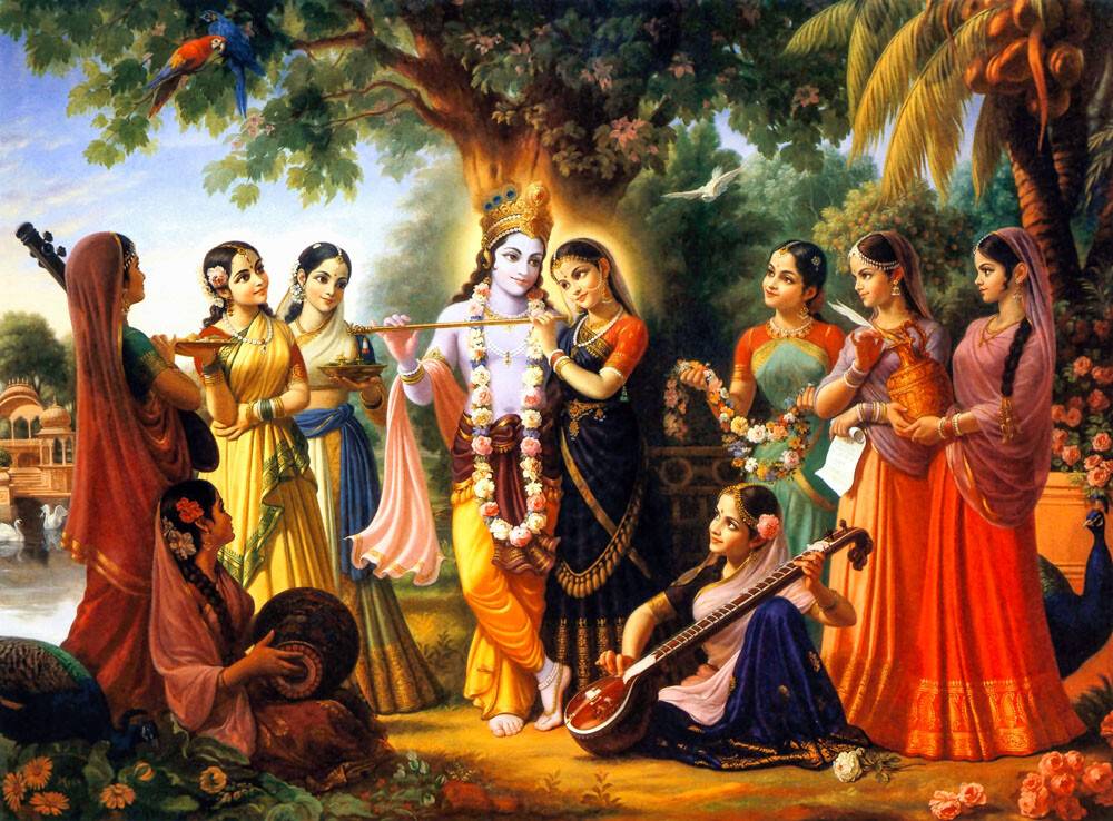 Radha and Krishna and the Eight Chief Gopis