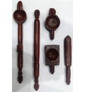 Classic Vedic Fire Yajna Sacrifice Implements (5 wooden piece set)