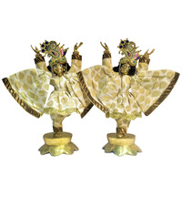 Gaura Nitai Deity Clothes -- Printed Leaves All Over