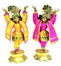 Gaura Nitai Deity Clothes -- Silk Look with Contrasting Colors