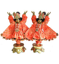 Gaura Nitai Deity Clothes -- Flower Embroidery with Sequins