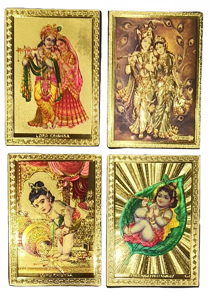 Krishna Photo Frame With Magnet 4.5\" (set of 3)