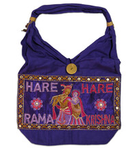 Embroidered Handbag -- Hare Krishna, Cotton, Patiala Style