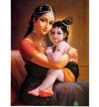 Mother Yasoda and Krishna Greeting Card Pack of 10