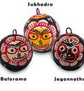 Jagannatha, Balarama and Subhadra Hanging Globes (set of 3)