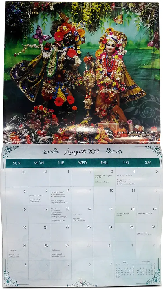 Vaisnava Wall Calendar 2017 -- Mayapur and Vrindavana Deity Darshan